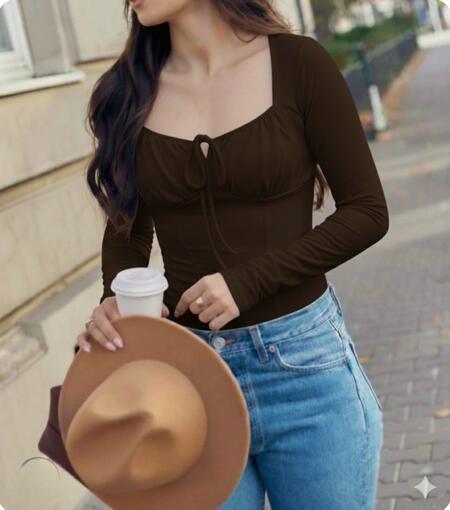 Body con coppe e laccetto autunno/inverno vari colori