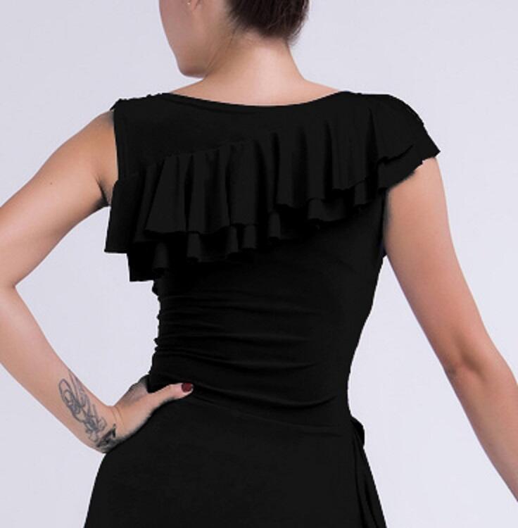 ABITO DA BALLO ASIMMETRICO CON PIZZO E VOLANT U478