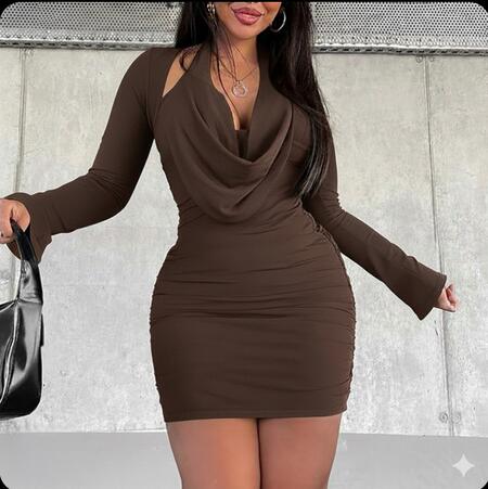 Vestitino scollo morbido vari colori taglia unica