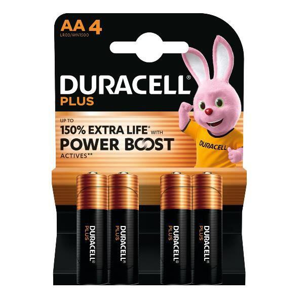 BLISTER 4 PILE DURACELL PLUS (MN1500) AA - STILO