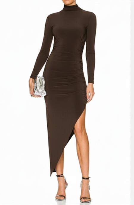 Vestitino lungo con taglio trasversale vari colori taglia unica