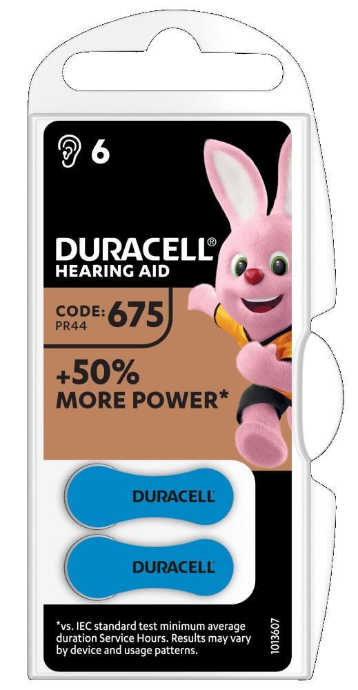 Batterie senza mercurio per apparecchi acustici 610mAh, formato 675 - 6pz