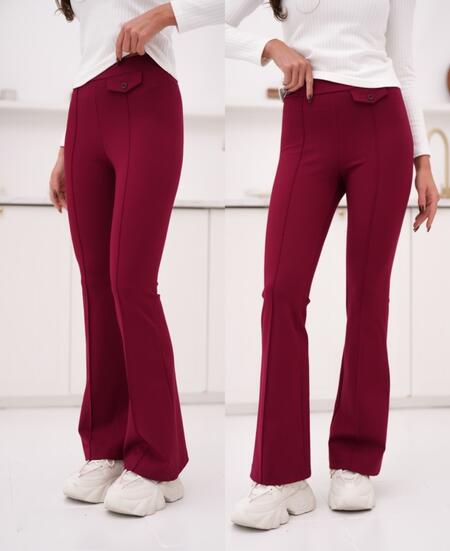 Pantalone con finto taschino elasticizzato vari colori taglia unica