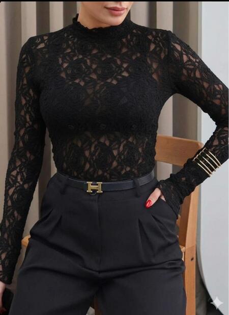 Body in pizzo morbido vari colori taglia unica