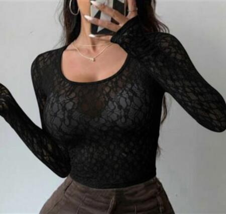 Body in pizzo morbido scollato vari colori taglia unica