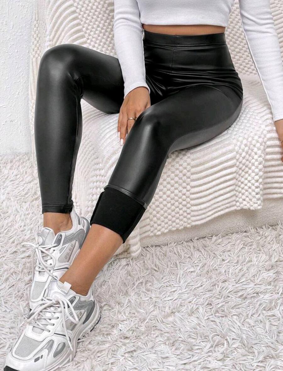 Pantalone leggings ecopelle felpato taglie S/M/L/XL/XXL