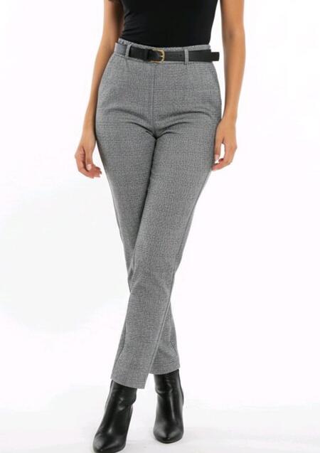 Pantalone misto lana con cintura taglie S/M/L/XL/XXL