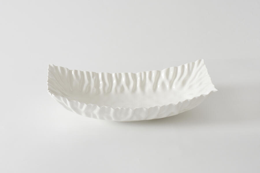 Pampa Bay - Centrotavola rettangolare in porcellana bianca Mascali | Eleganza forno-tavola