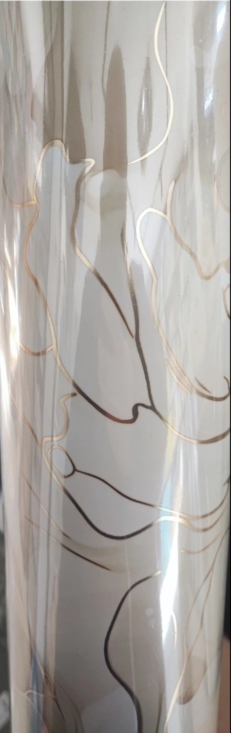 PANNELLO ADESIVO EFFETTO MARMO MARRONE E VENATURE DORATE PVC DECORAZIONE 120 X 300cm