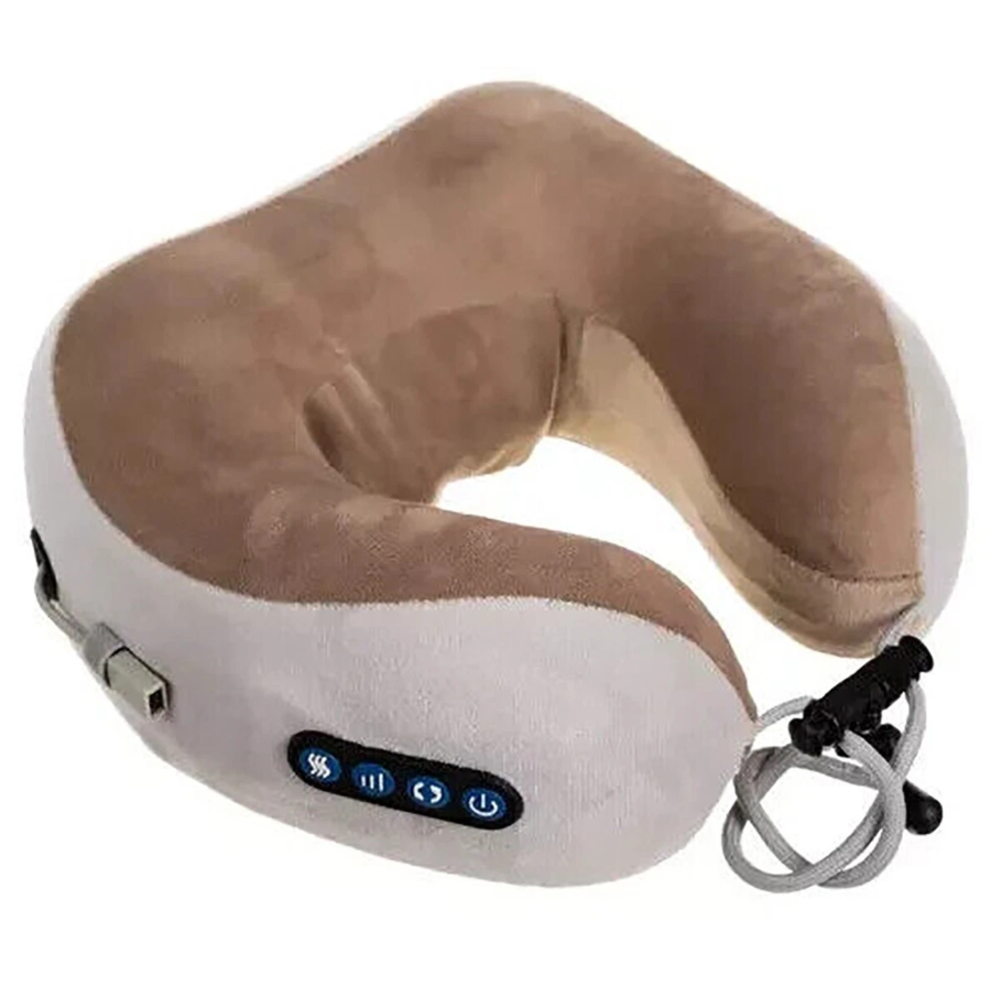 CUSCINO CERVICALE MASSAGGIATORE COLLO AUTO RICARICABILE USB PORTATILE DA VIAGGIO