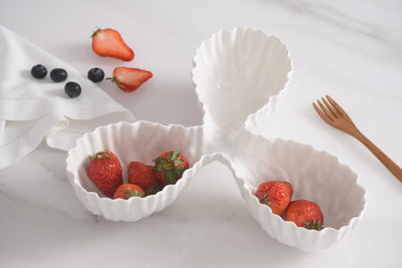 Pampa Bay - Server a 3 sezioni in porcellana bianca Mascali 