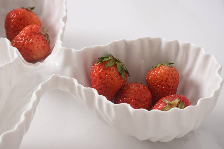 Pampa Bay - Server a 3 sezioni in porcellana bianca Mascali 