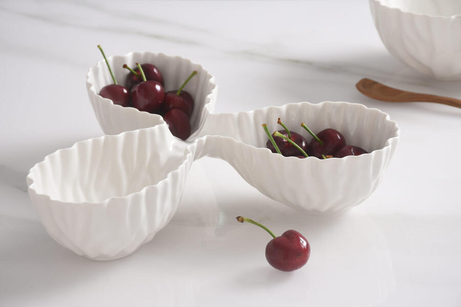 Pampa Bay - Server a 3 sezioni in porcellana bianca Mascali 