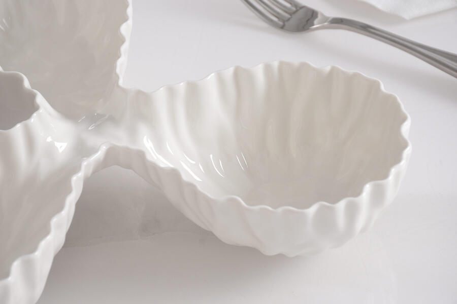 Pampa Bay - Server a 3 sezioni in porcellana bianca Mascali 