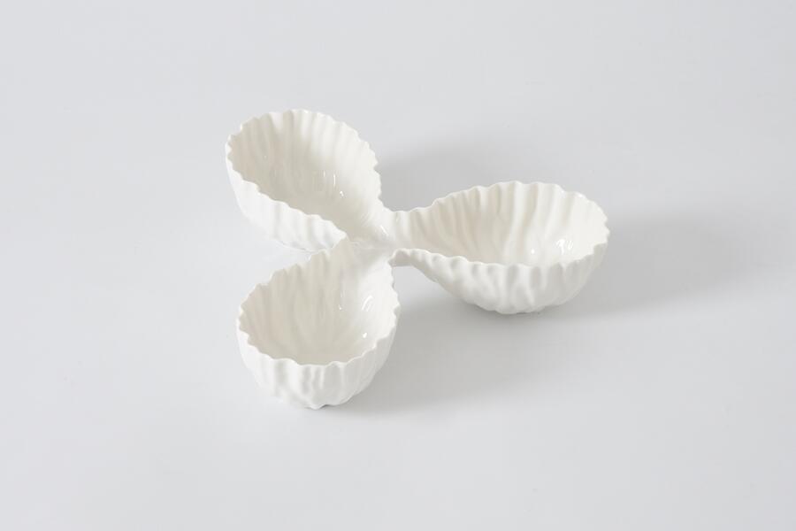 Pampa Bay - Server a 3 sezioni in porcellana bianca Mascali 