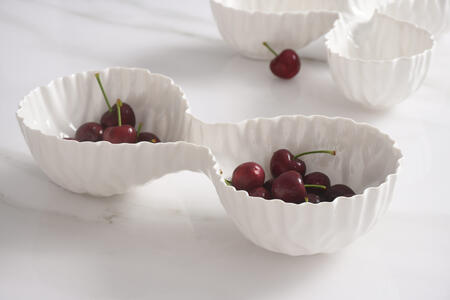 Pampa Bay - Server a 2 sezioni in porcellana bianca Mascali 