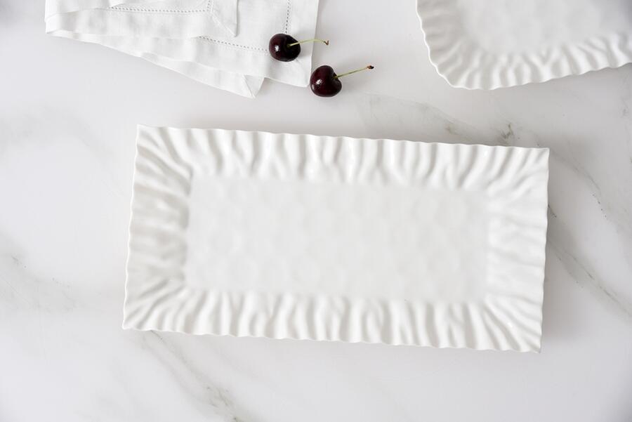 Pampa Bay - Vassoio rettangolare in porcellana bianca Mascali 