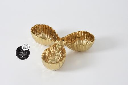 Pampa Bay - Server a 3 sezioni in porcellana Mascali Oro 