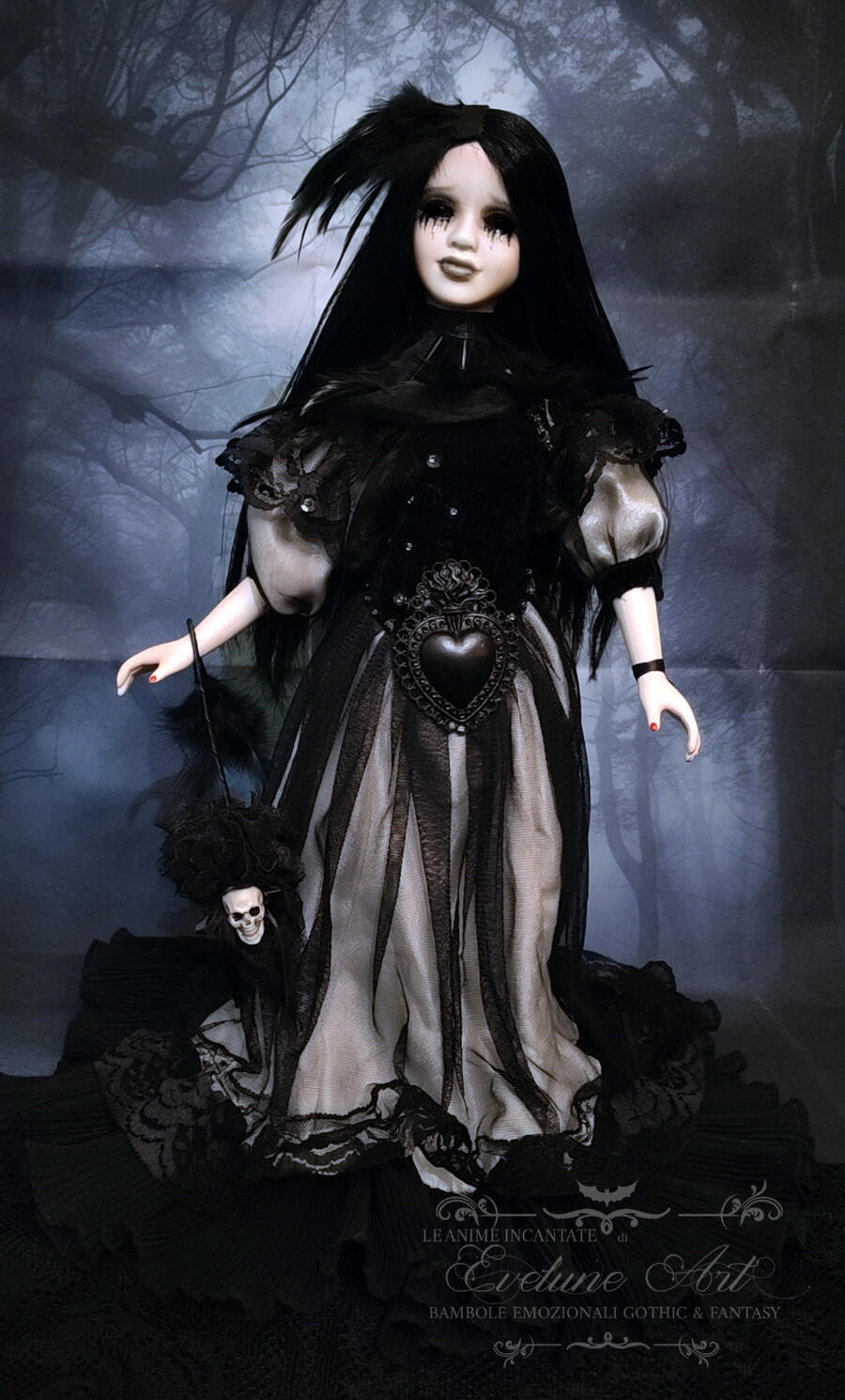 Eleonore la Dama dal Cuore Nero Bambola Gotica 