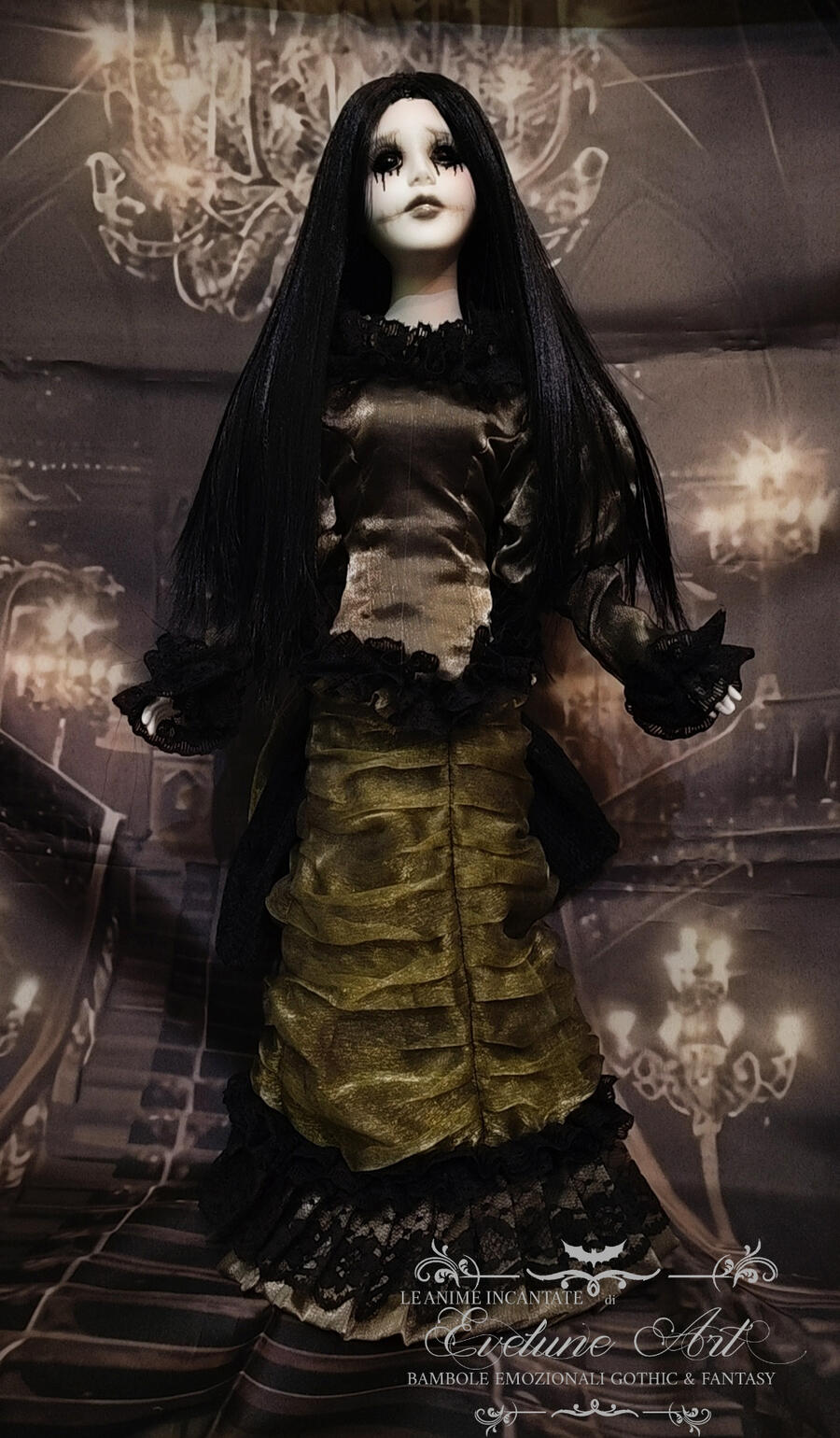 Avalina Bambola goth in porcellana 