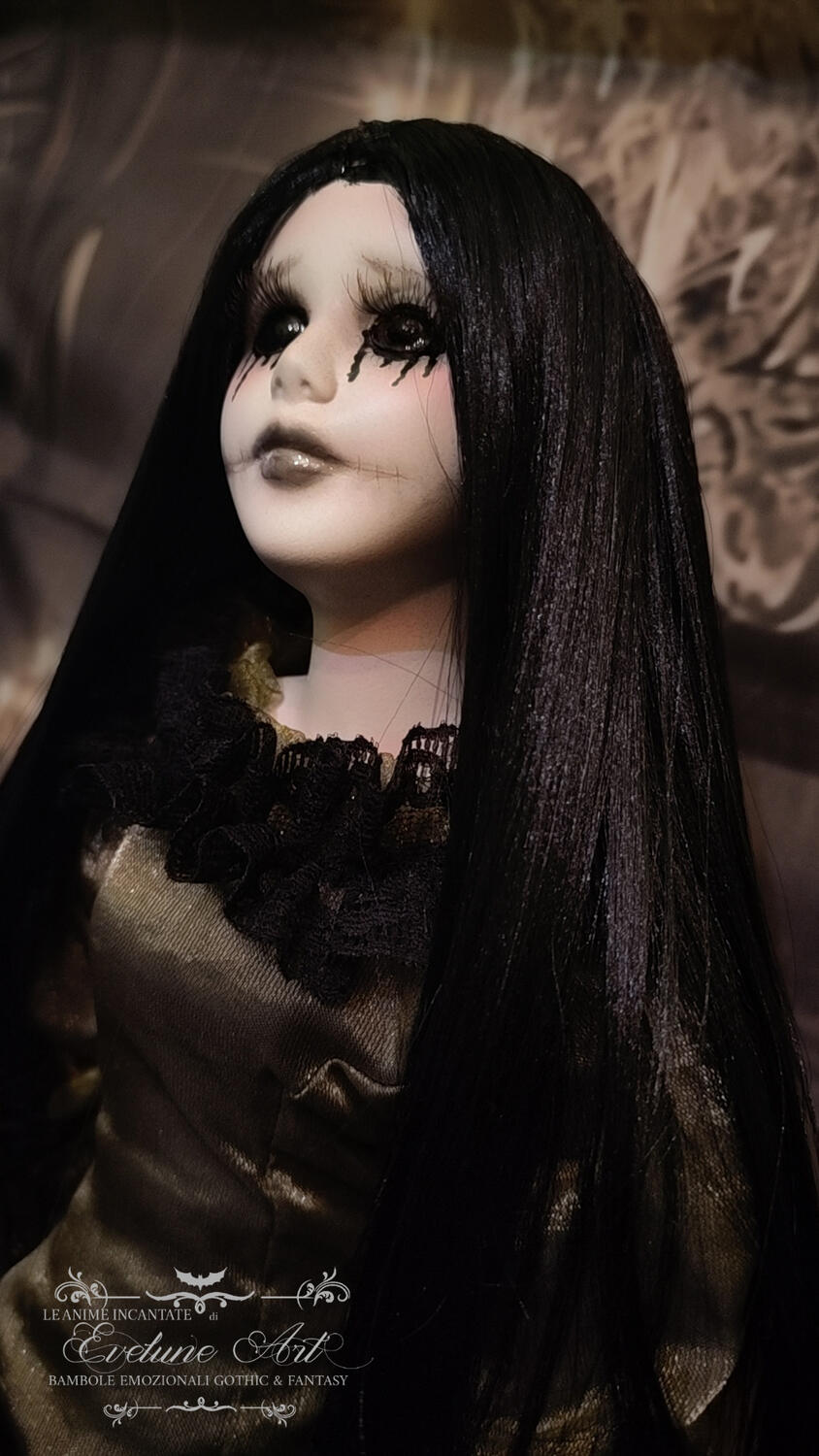 Avalina Bambola goth in porcellana 