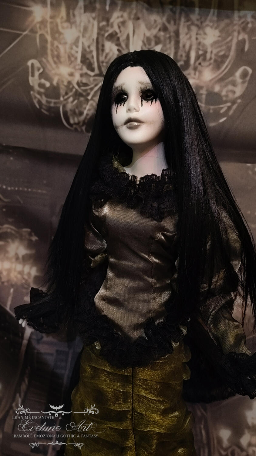 Avalina Bambola goth in porcellana 