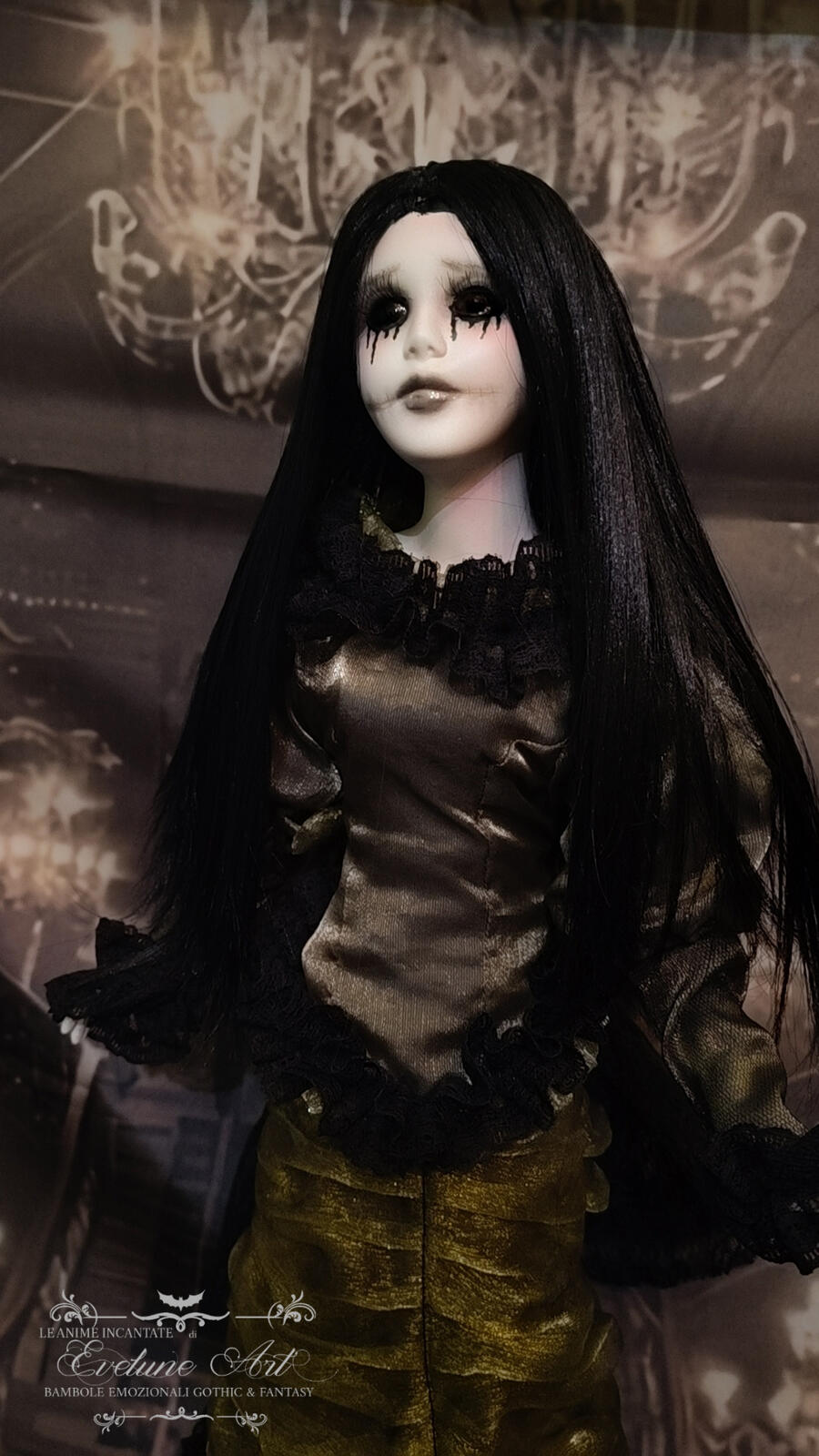 Avalina Bambola goth in porcellana 