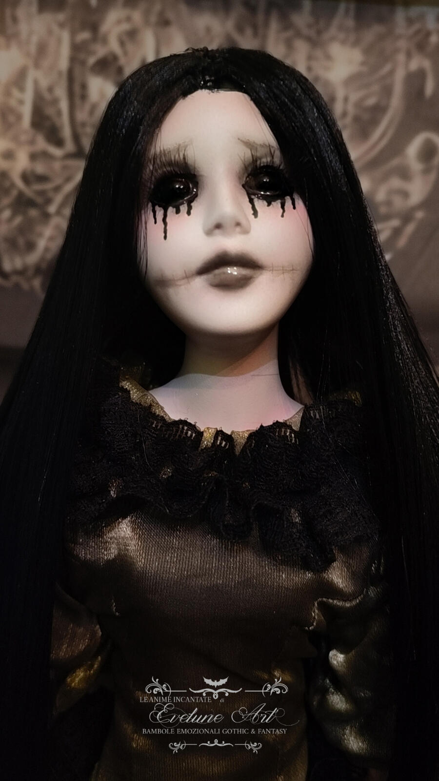 Avalina Bambola goth in porcellana 