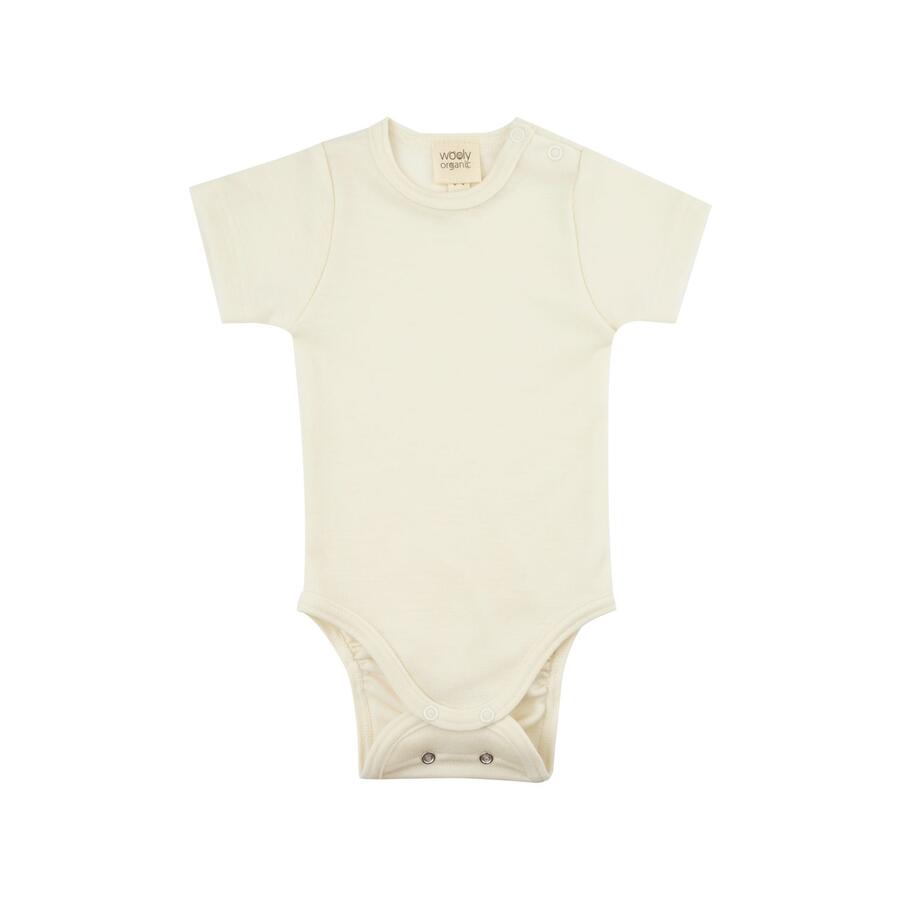 Body a Maniche Corte in Lana Merino e Seta 