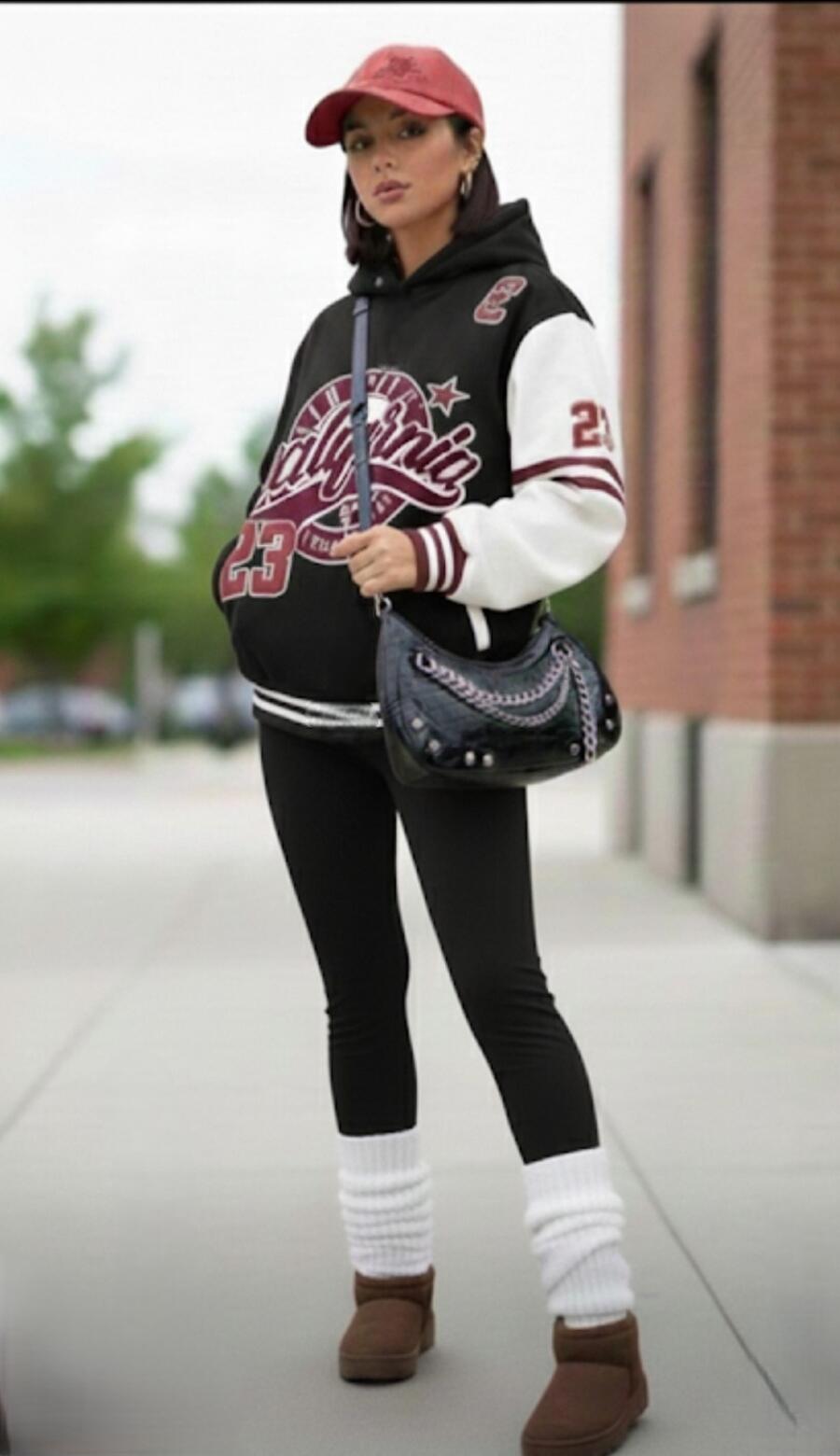 Coordinato tuta con cappuccio e leggings felpato vari colori 