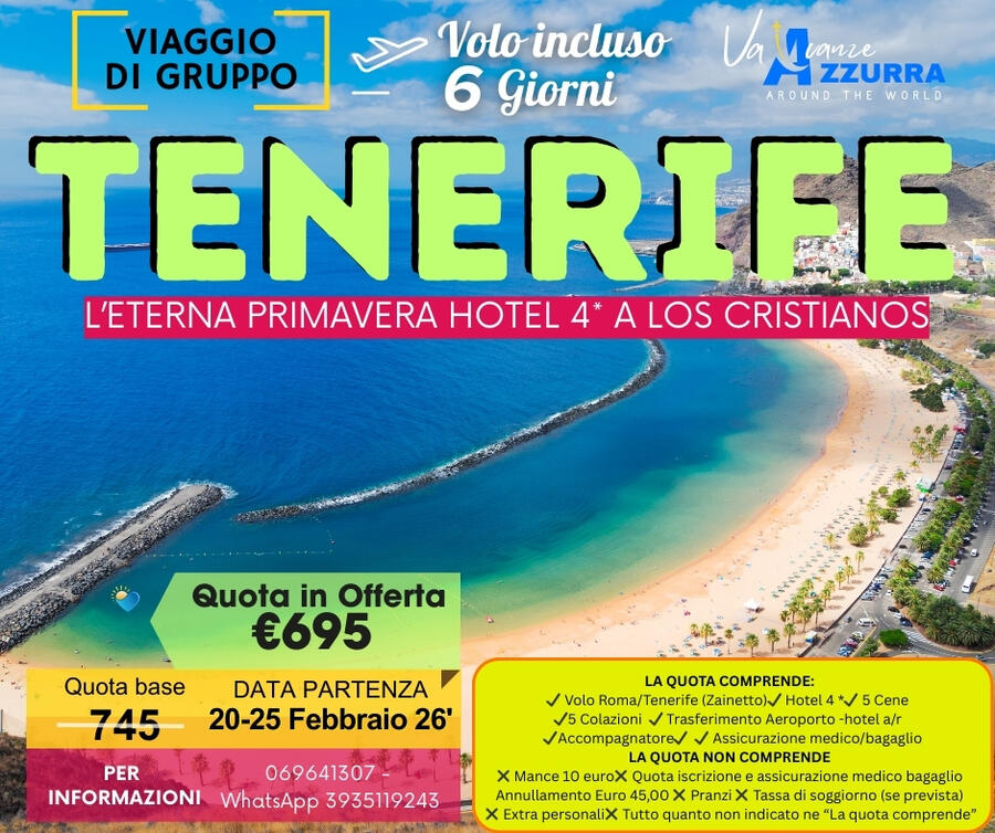 20 FEBBRAIO 2026 TENERIFE 6 GIORNI