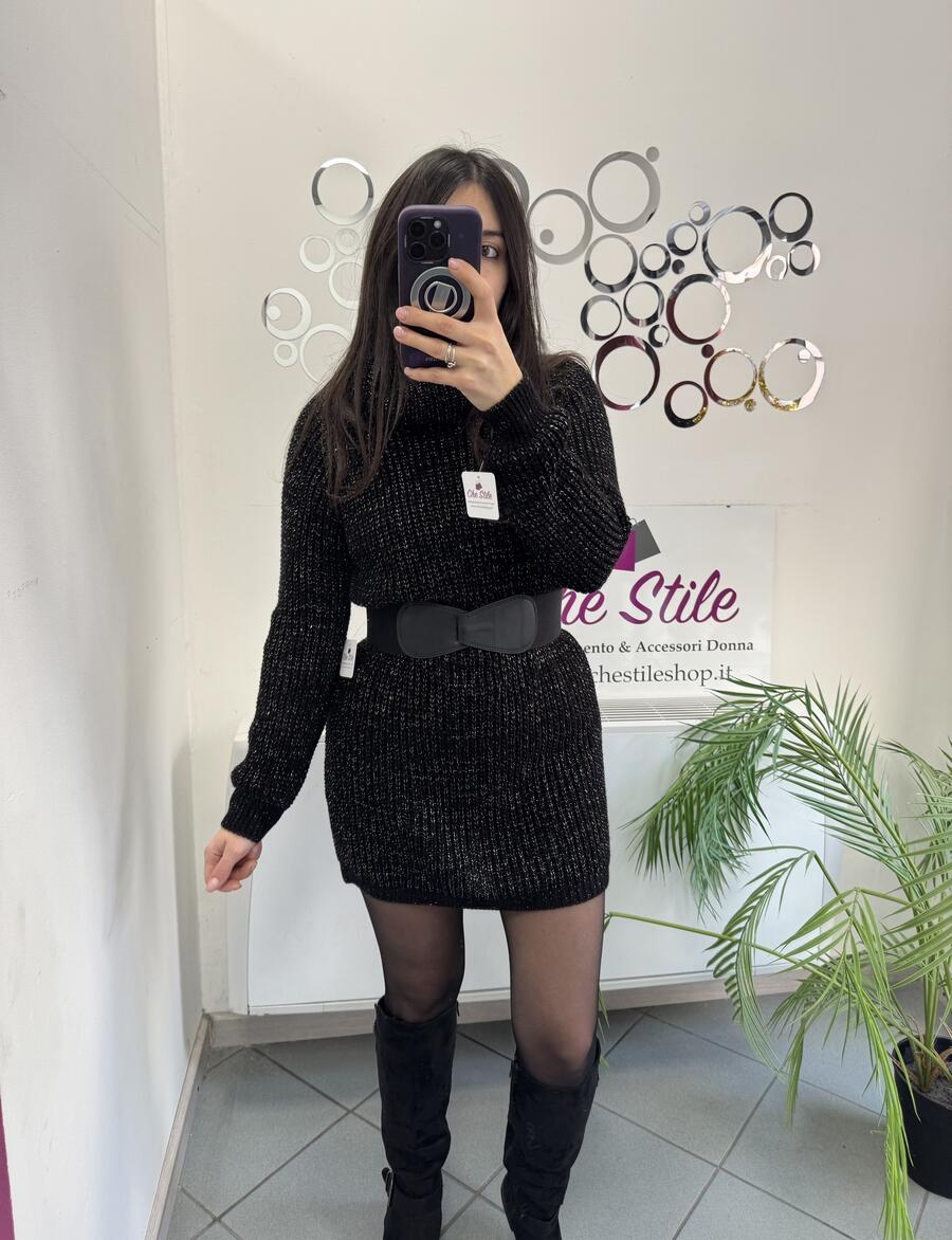 NOVITÀ Maxi pull/abito dolcevita con lurex