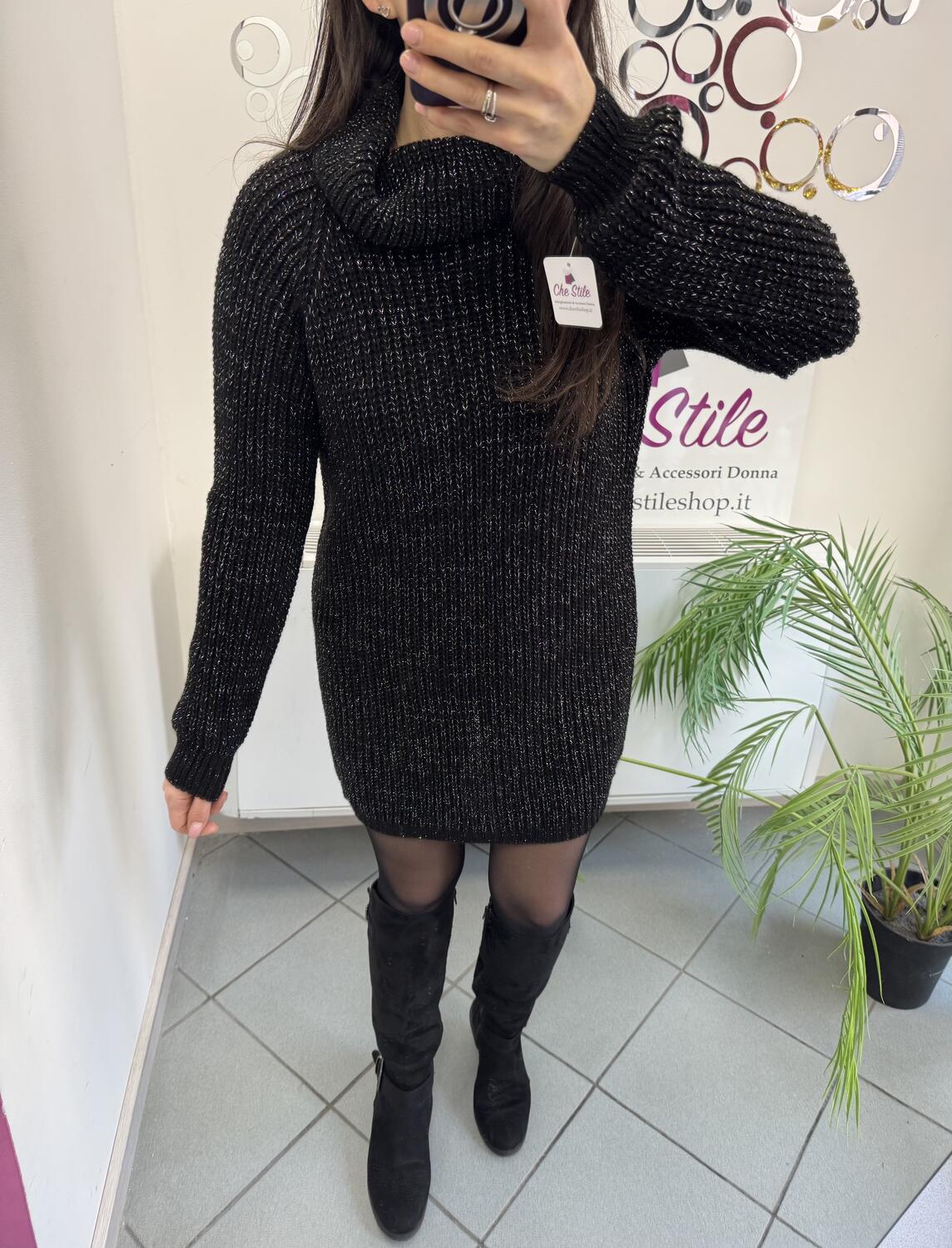 NOVITÀ Maxi pull/abito dolcevita con lurex