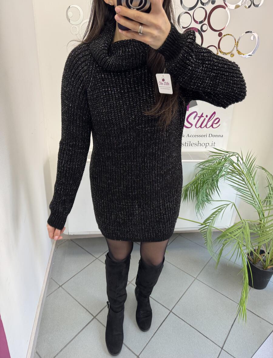 NOVITÀ Maxi pull/abito dolcevita con lurex