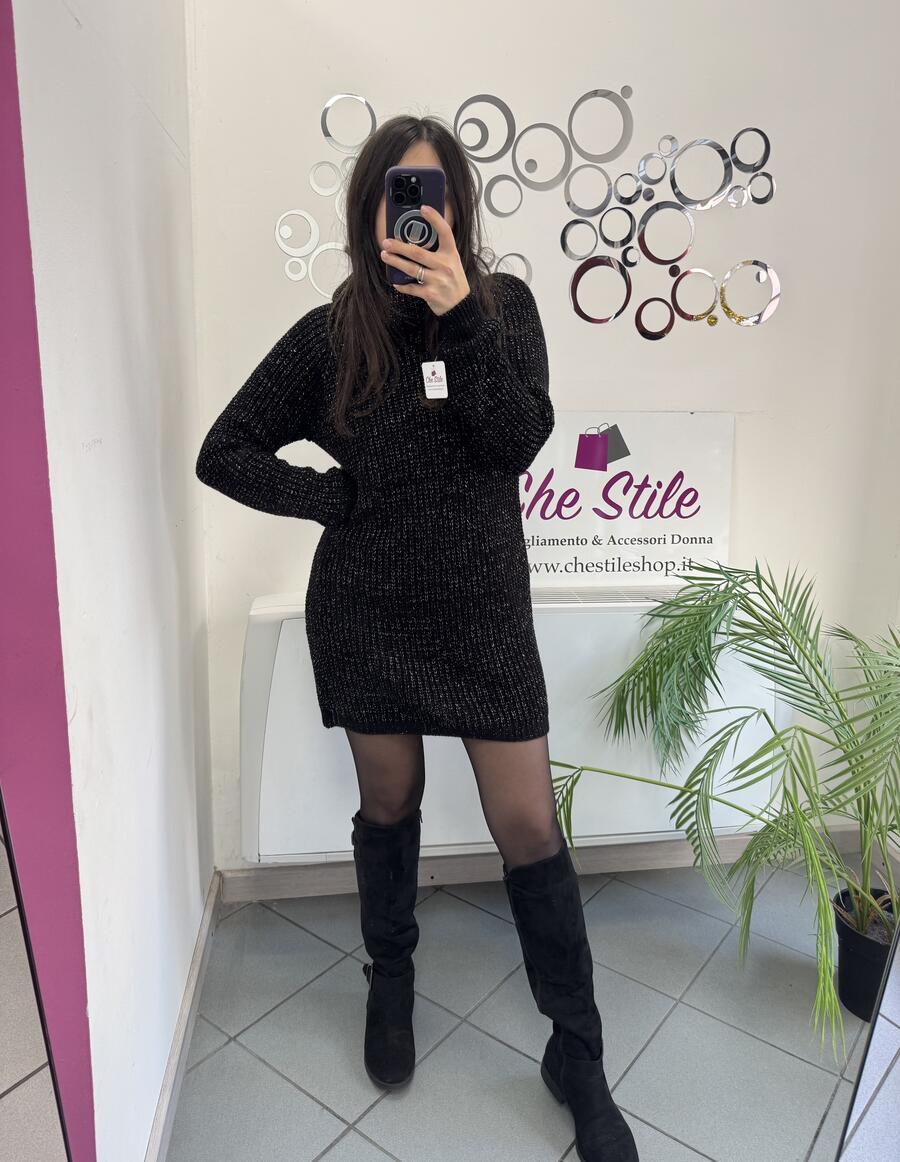 NOVITÀ Maxi pull/abito dolcevita con lurex