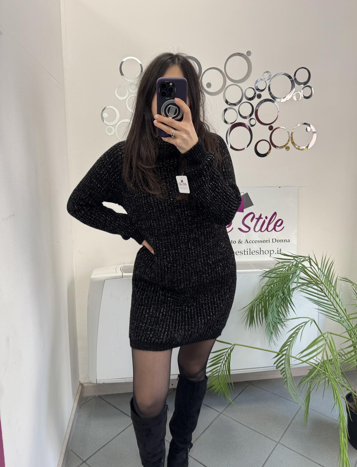 NOVITÀ Maxi pull/abito dolcevita con lurex