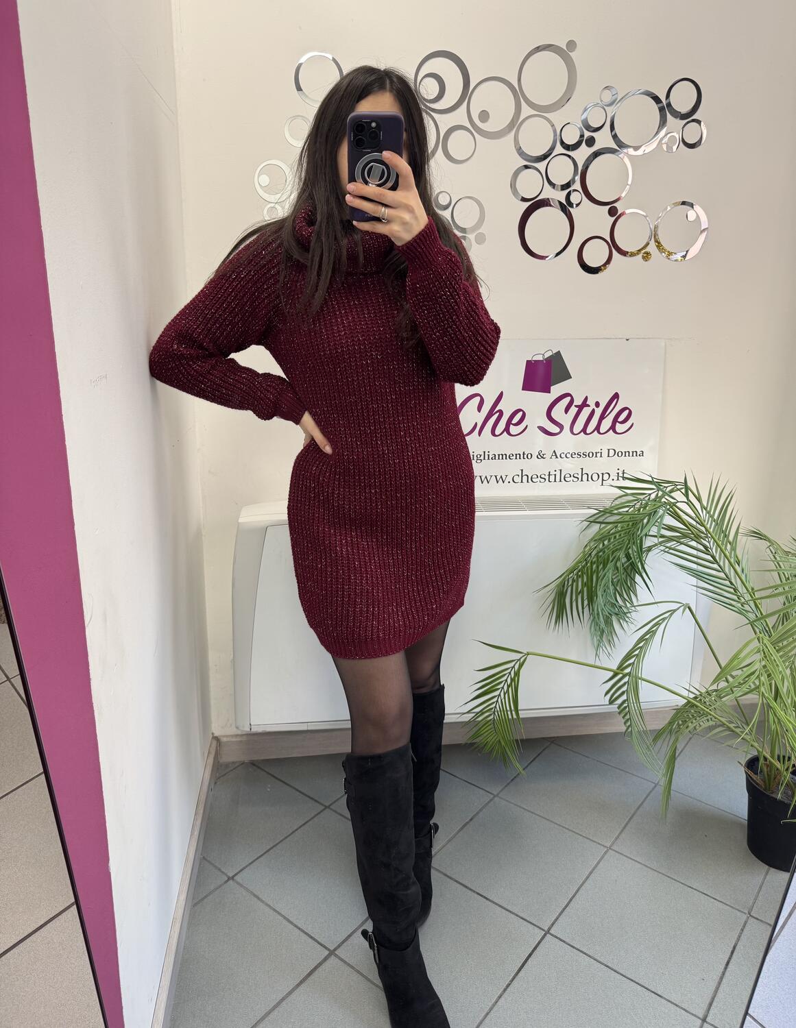 NOVITÀ Maxi pull/abito dolcevita con lurex