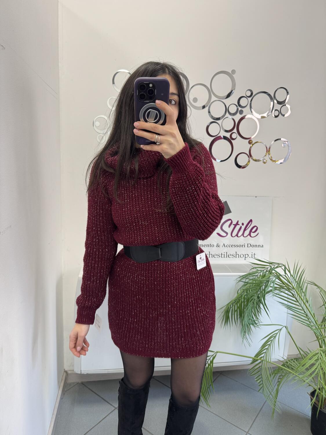 NOVITÀ Maxi pull/abito dolcevita con lurex