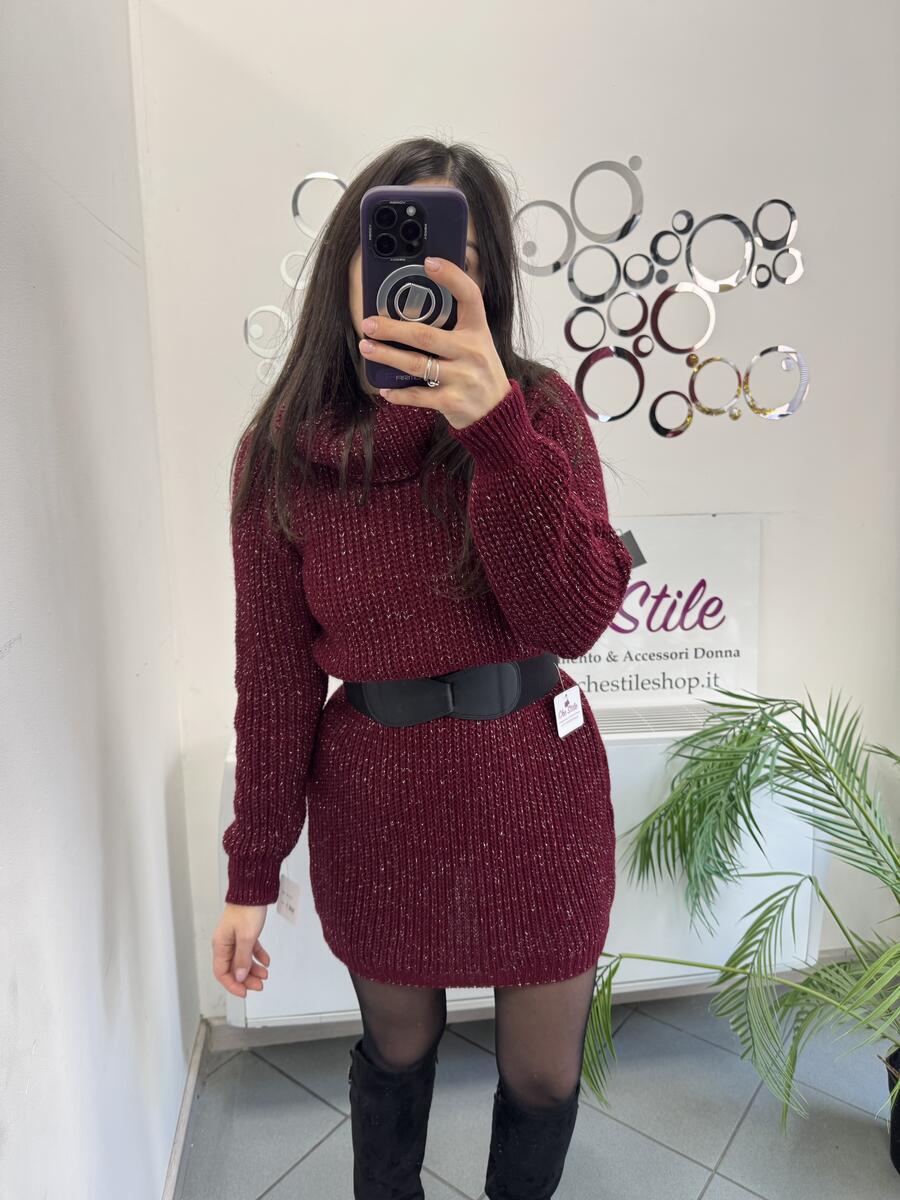 NOVITÀ Maxi pull/abito dolcevita con lurex