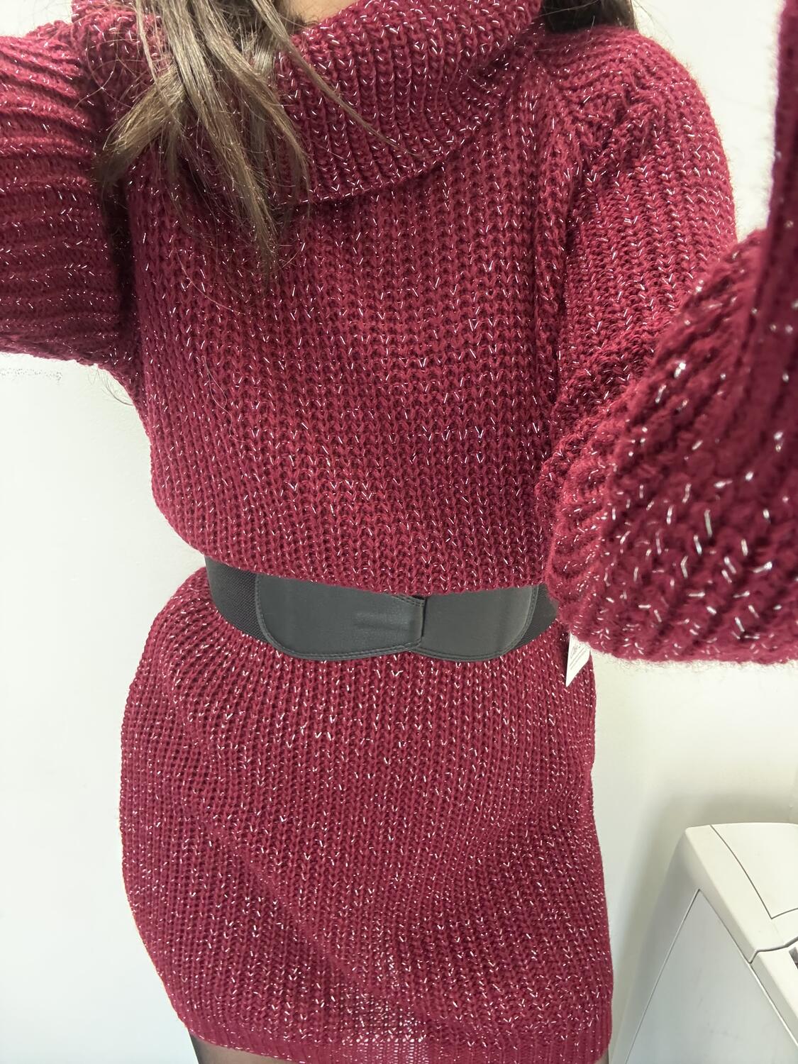 NOVITÀ Maxi pull/abito dolcevita con lurex