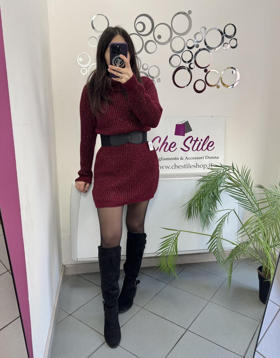 NOVITÀ Maxi pull/abito dolcevita con lurex