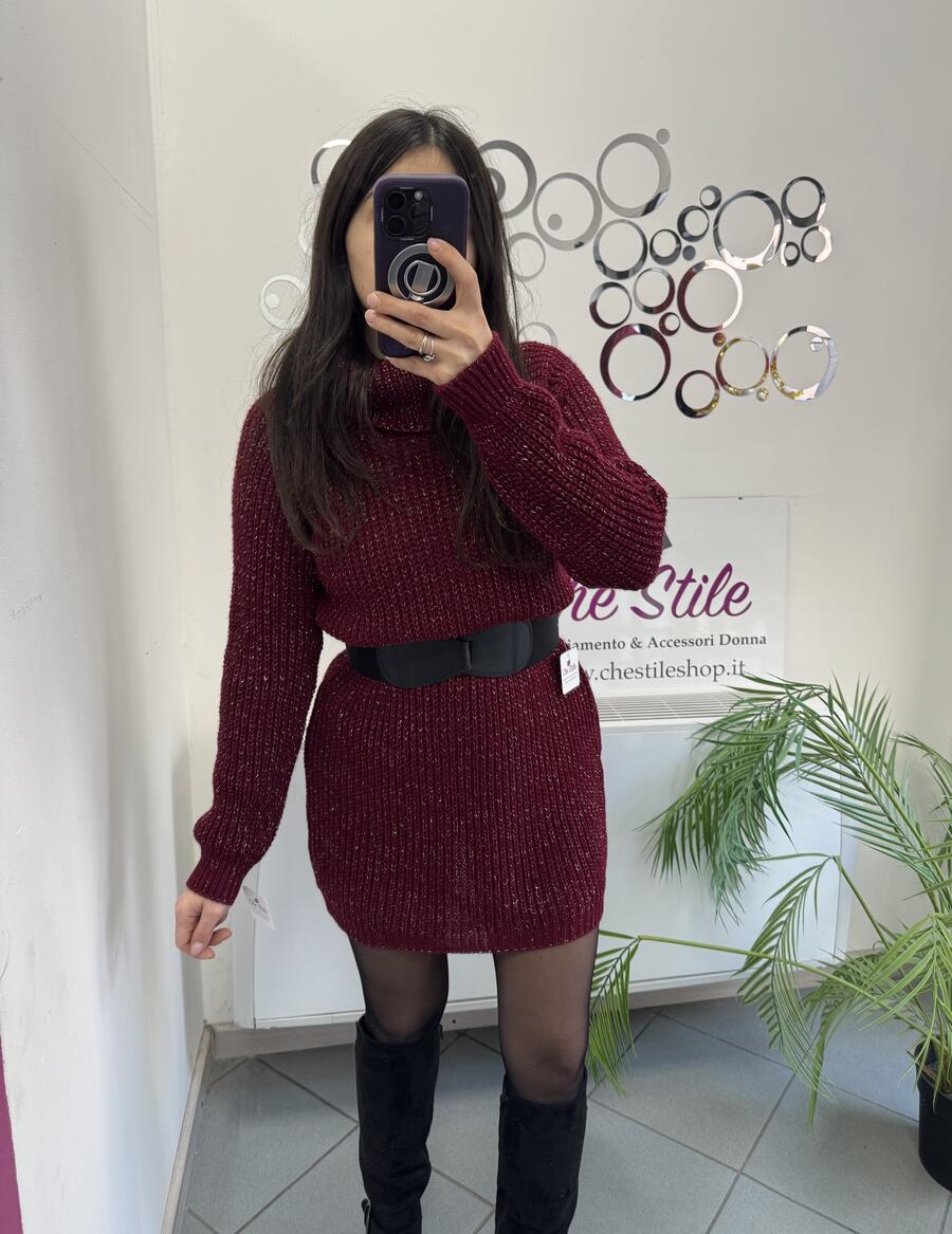 NOVITÀ Maxi pull/abito dolcevita con lurex