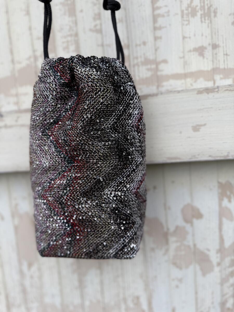 Secchiello  zig zag a micro paillettes 