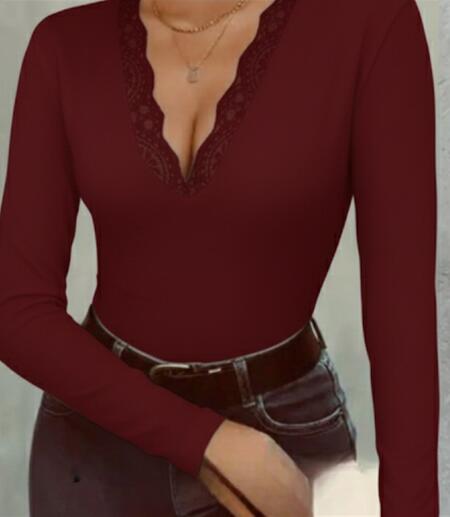 Body con scollo in pizzo vari colori taglia unica