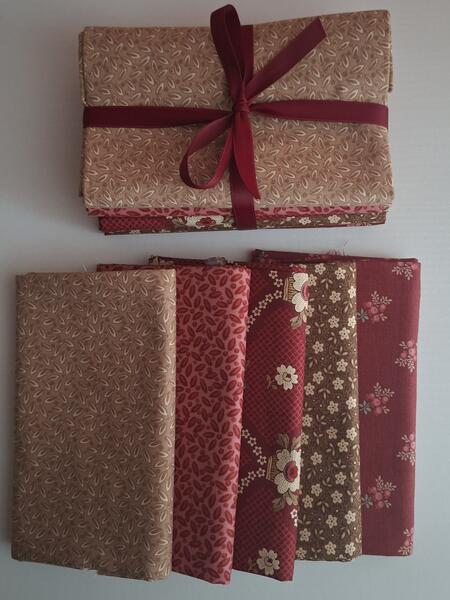 Pack Marron glacè-  coll. Always and Forever tessuto americano 5 pz da 50x55 cm