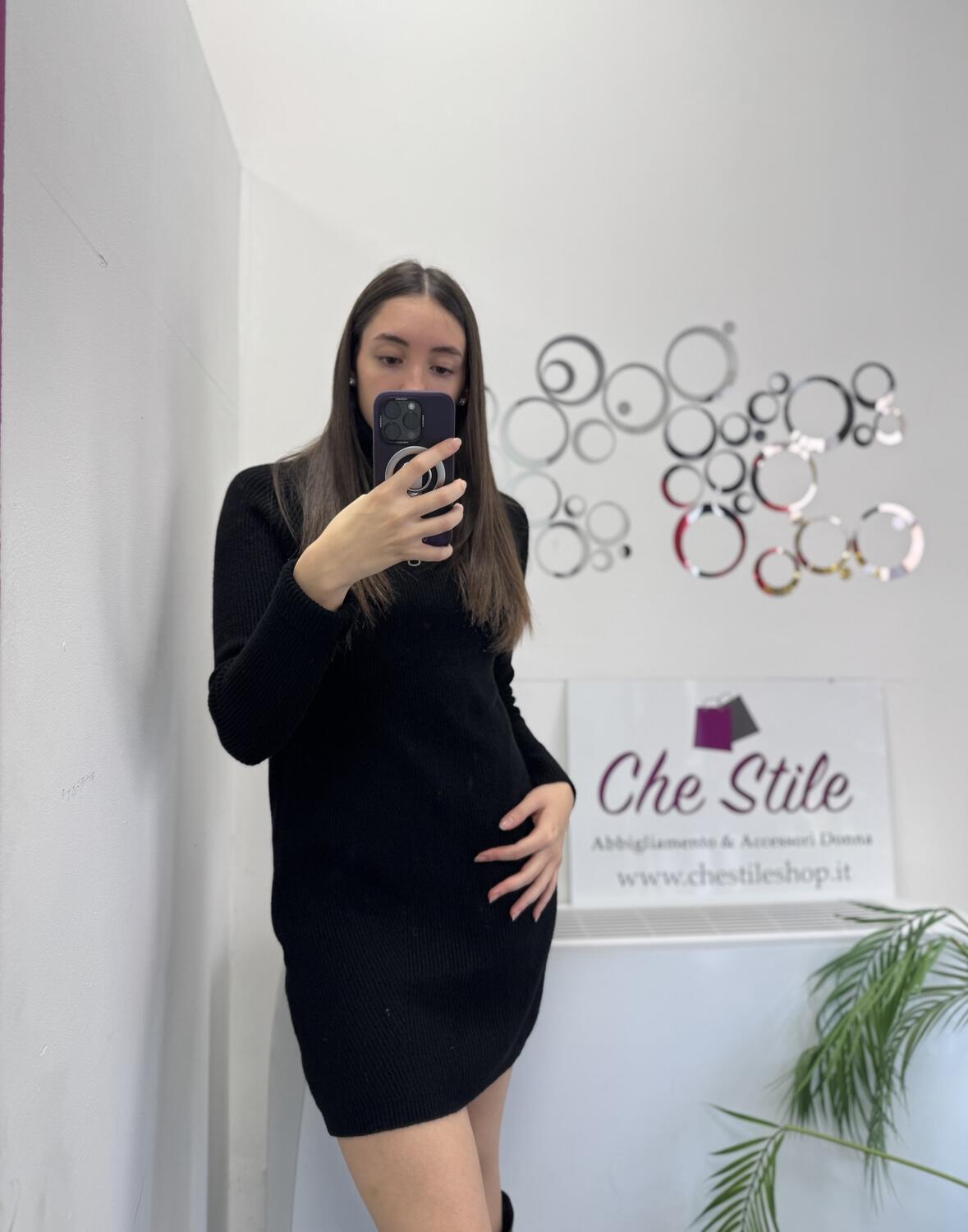 NOVITÀ Abito/maxi pull dolcevita in viscosa