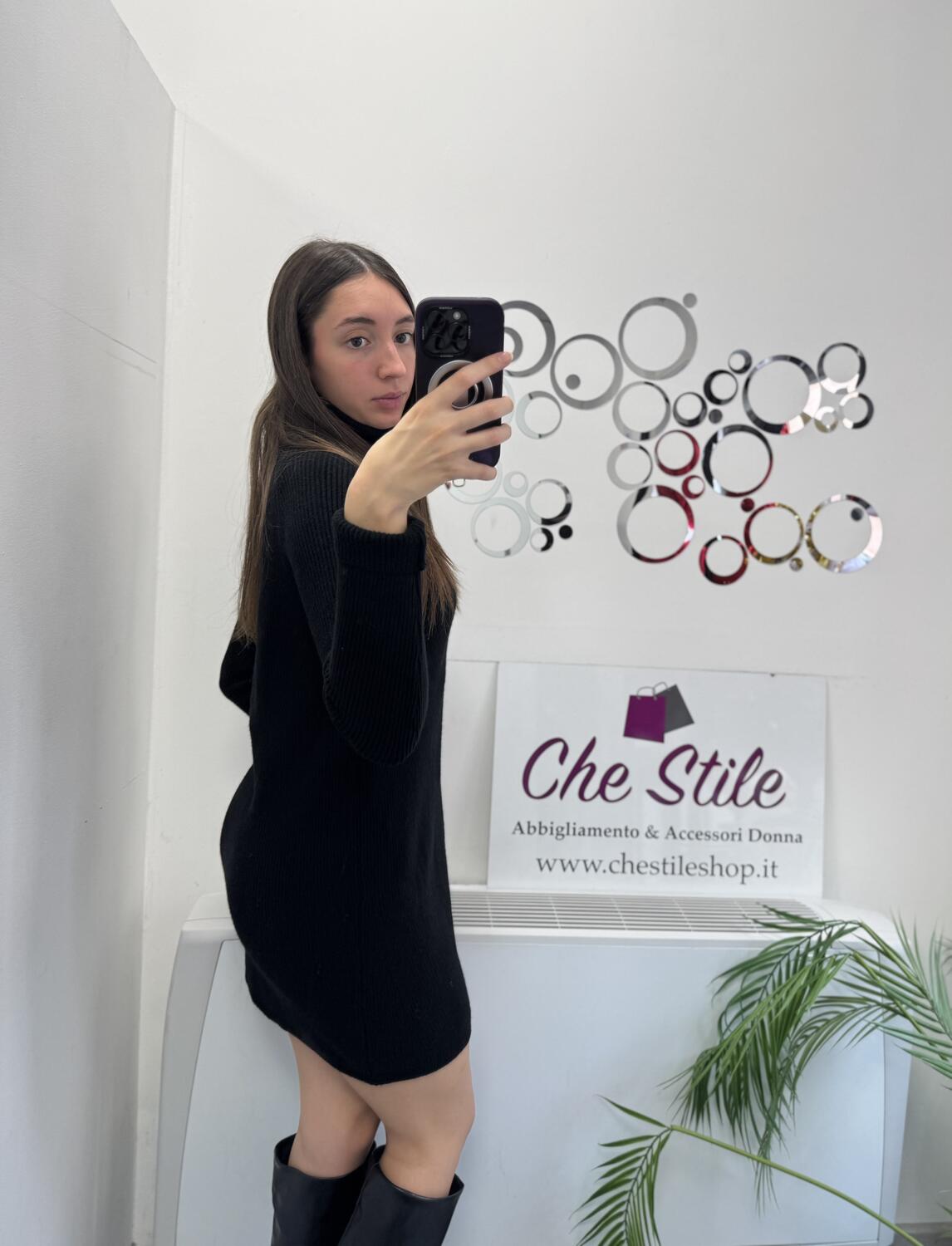 NOVITÀ Abito/maxi pull dolcevita in viscosa