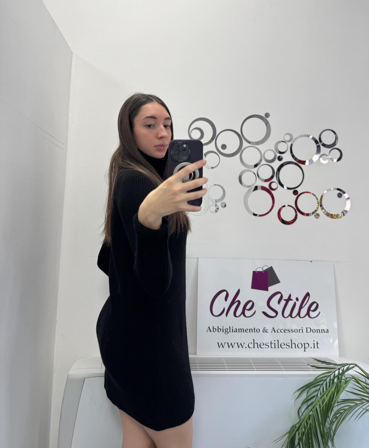 NOVITÀ Abito/maxi pull dolcevita in viscosa