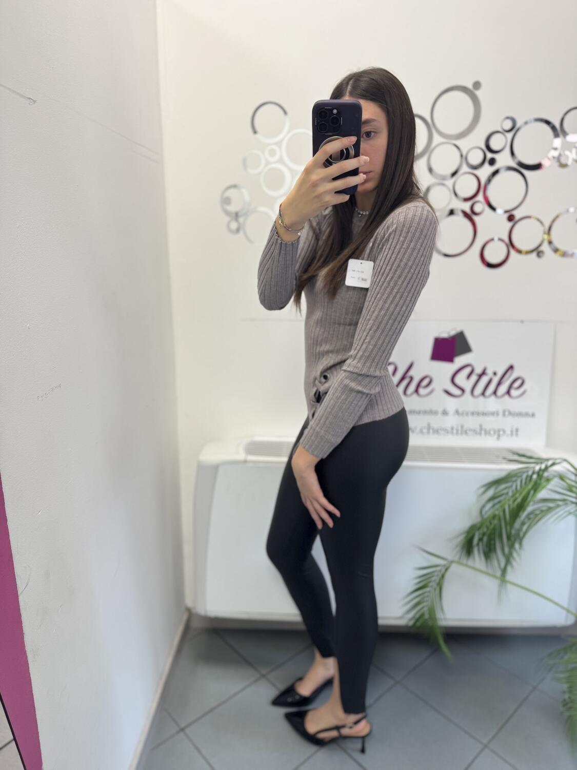 NOVITÀ Leggings eco pelle con spacco