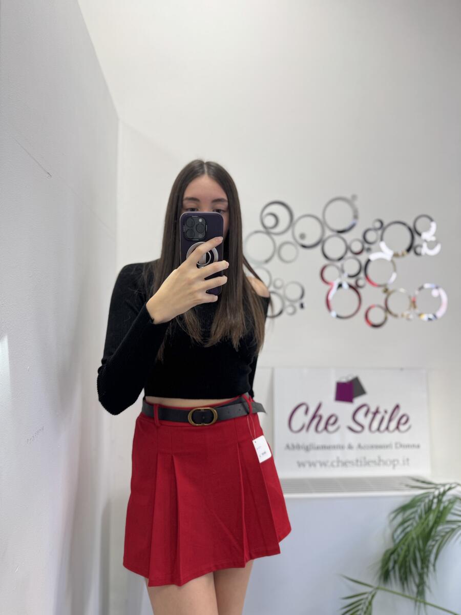 NOVITÀ Panta-gonna rosso con cintura